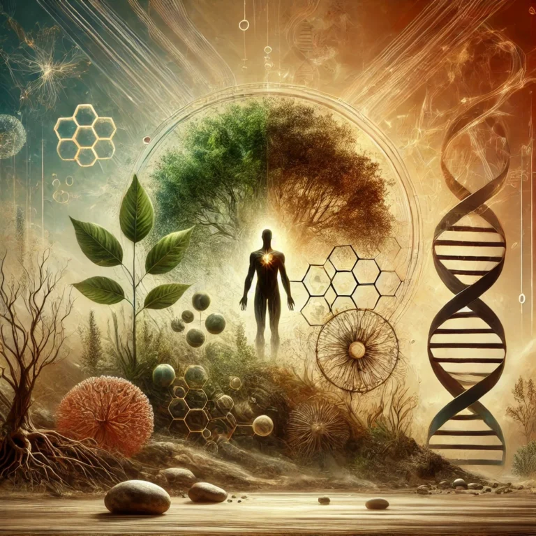 Dall·e 2024 09 04 21.04.16 A High Resolution Cover Image For A Course Focusing On The Connection Between Nature, The Origin Of Diseases, The Human Body's Relationship With Biolo
